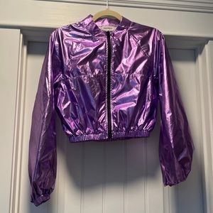 Women's Metallic Purple Coat F2 Purple Metallic Bomber